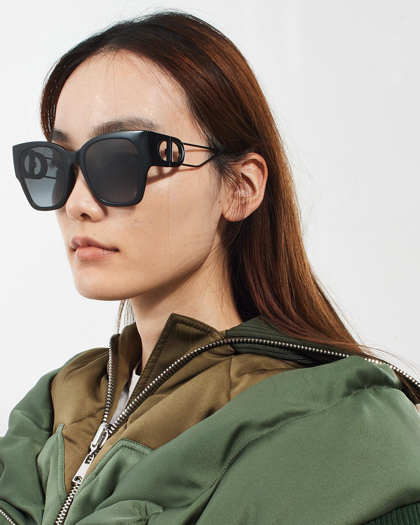 Dior Black Acetate 30Montaigne S2U Cat Eye Sunglasses