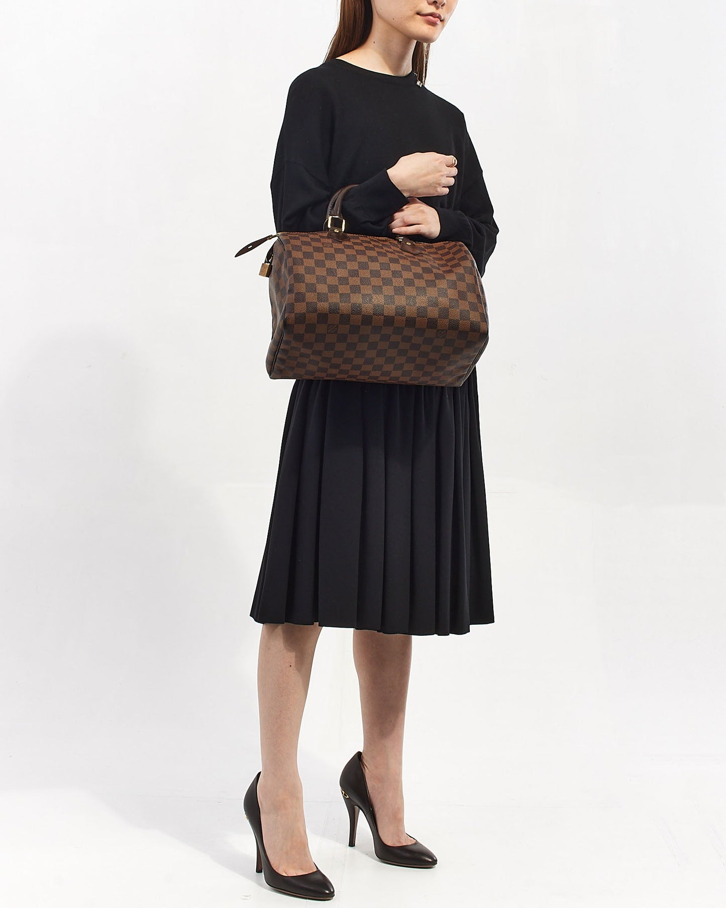 Louis Vuitton Damier Ebene Canvas Speedy 30 Bag