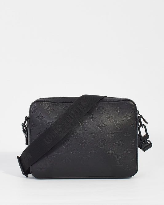 Louis Vuitton Black Monogram Shadow Leather Duo Messenger Bag