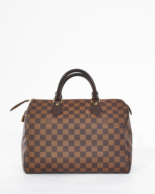 Louis Vuitton Damier Ebene Canvas Speedy 30 Bag
