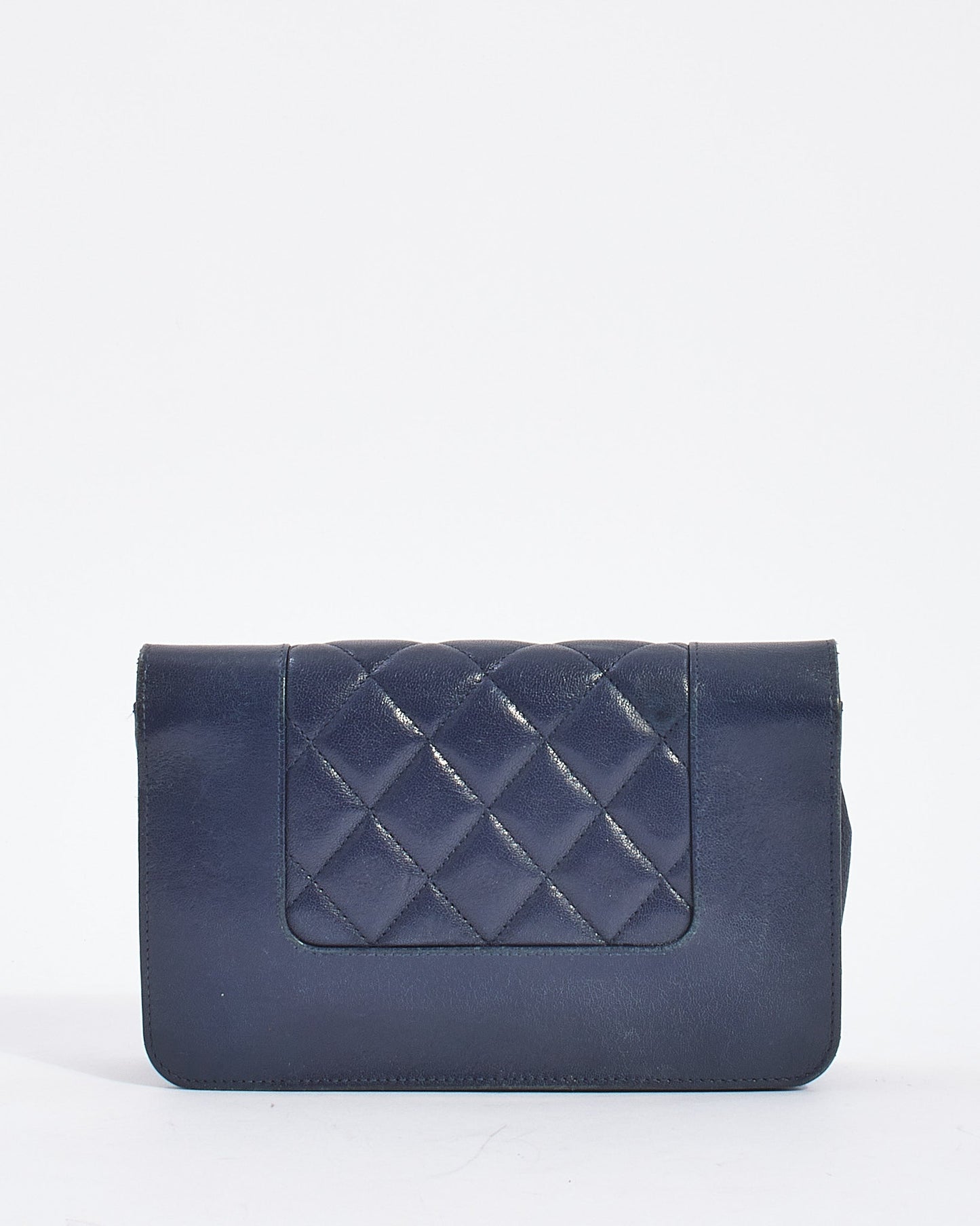 Chanel Navy Leather Mademoiselle Flap Wallet on Chain Bag