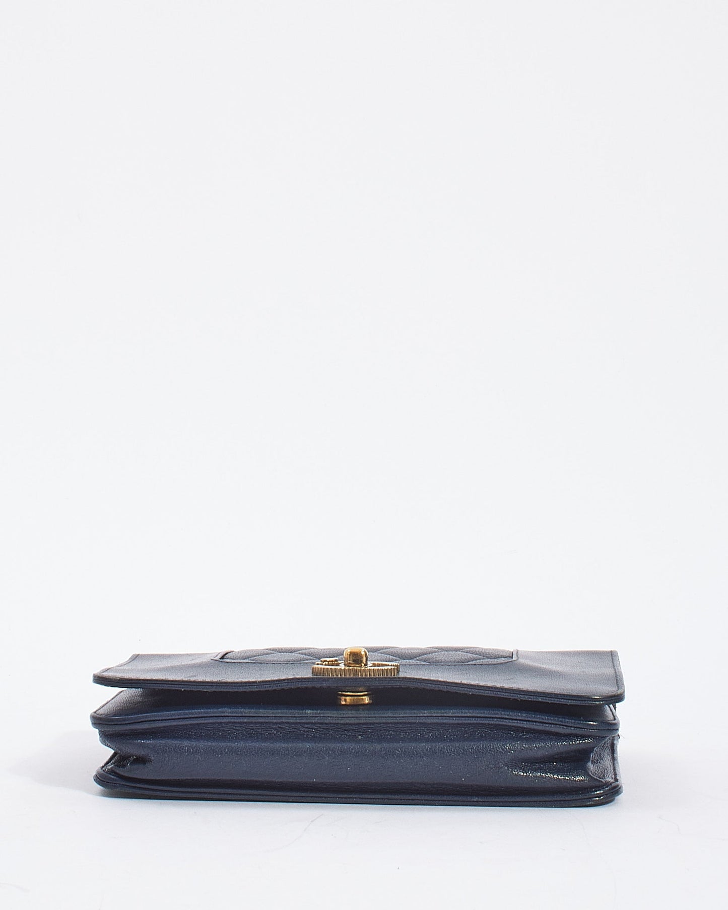 Chanel Navy Leather Mademoiselle Flap Wallet on Chain Bag