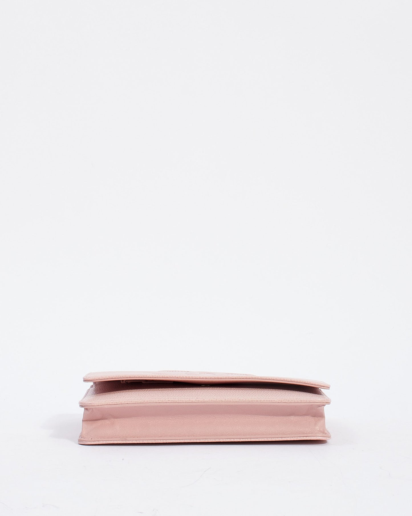 Chanel Pink Caviar Leather Timeless CC Wallet On Chain with Silver Hardware