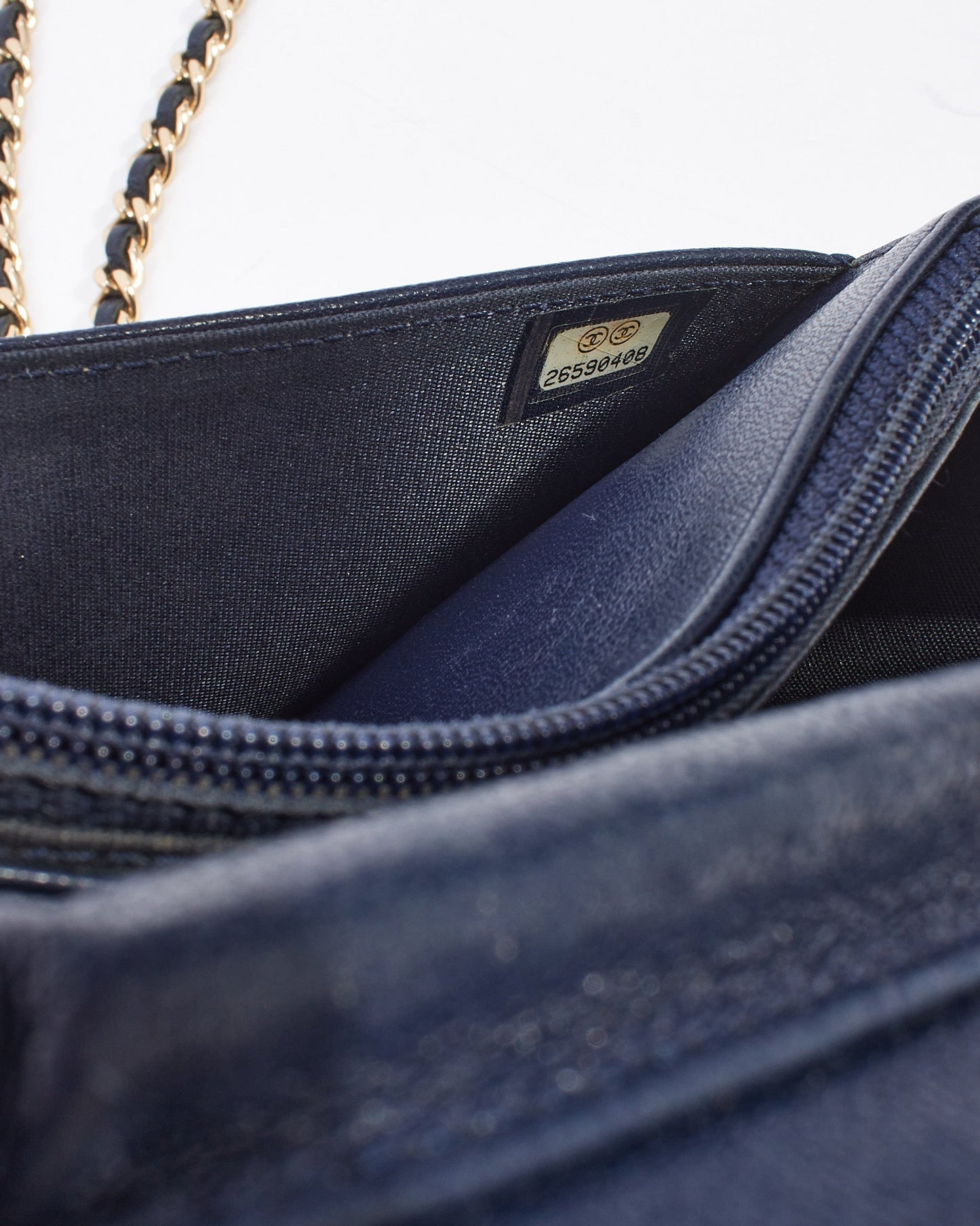 Chanel Navy Leather Mademoiselle Flap Wallet on Chain Bag