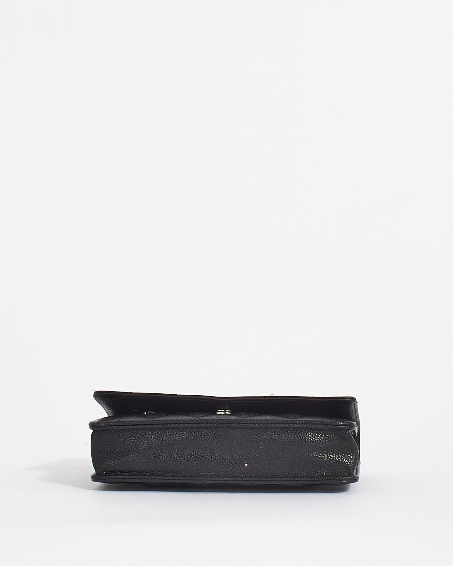 Chanel Black Caviar Leather Quilted Wallet on Chain Bag SHW