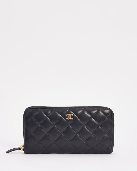 Chanel Black Quilted Leather Long Classic Wallet