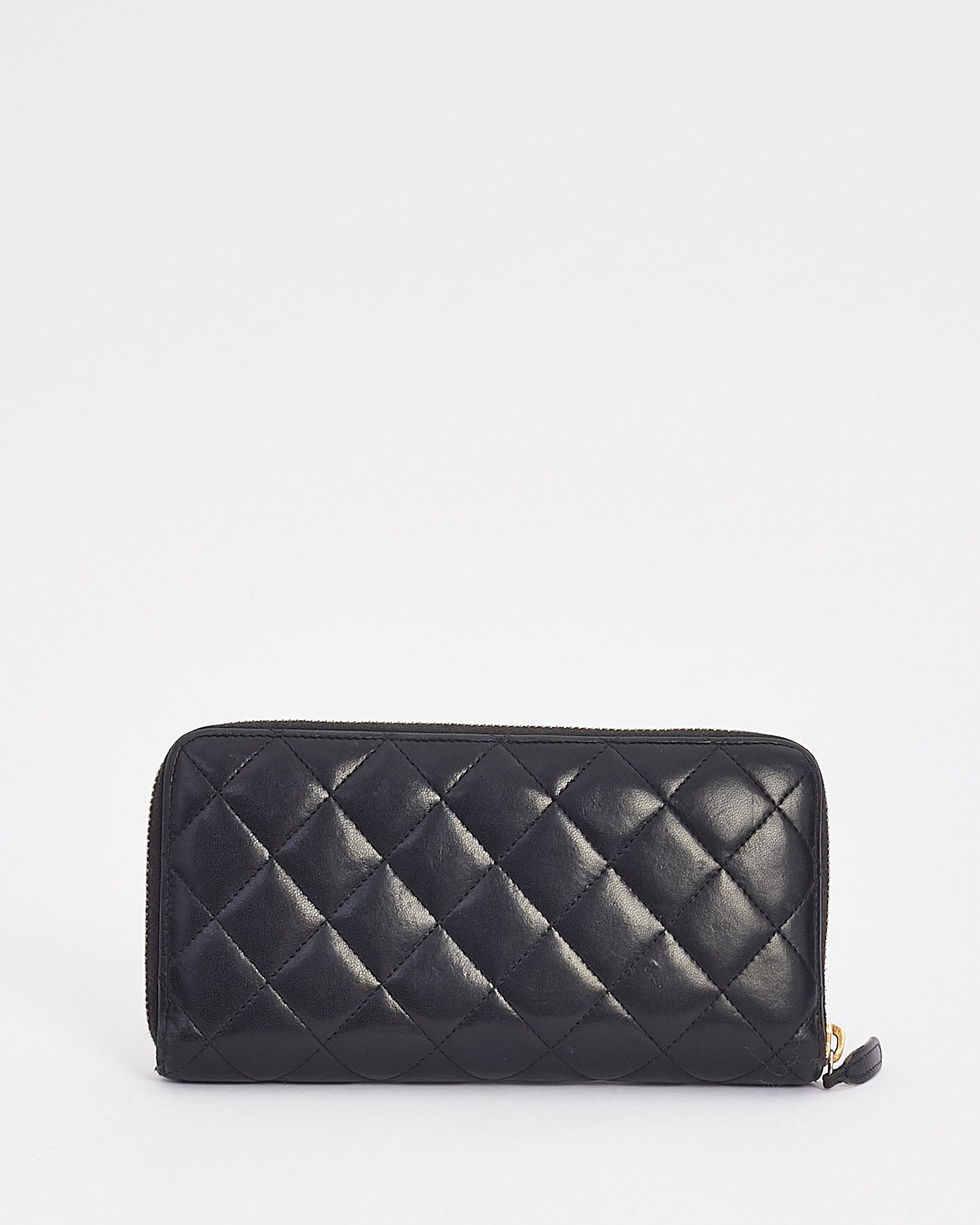 Chanel Black Quilted Leather Long Classic Wallet
