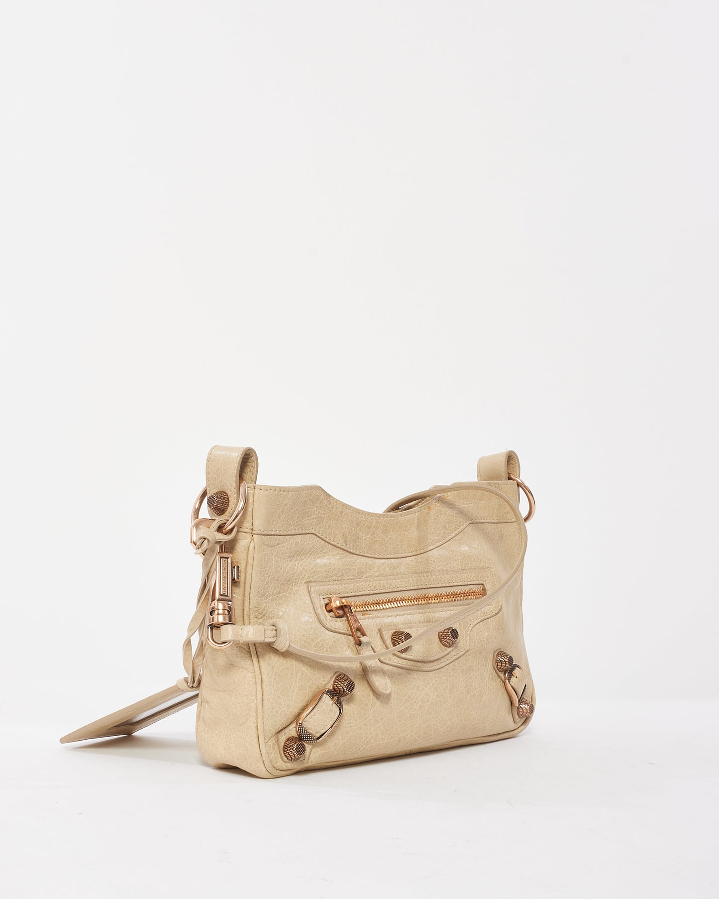 Balenciaga Beige Leather Giant 12 Rose Gold Hardware Hip Crossbody Bag