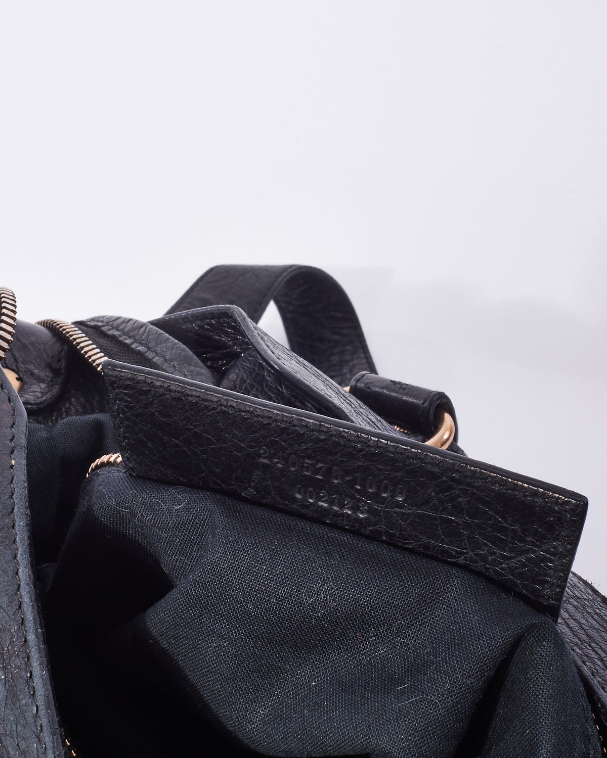Balenciaga Black Leather & Rose Gold Giant Stud Small Town Bag