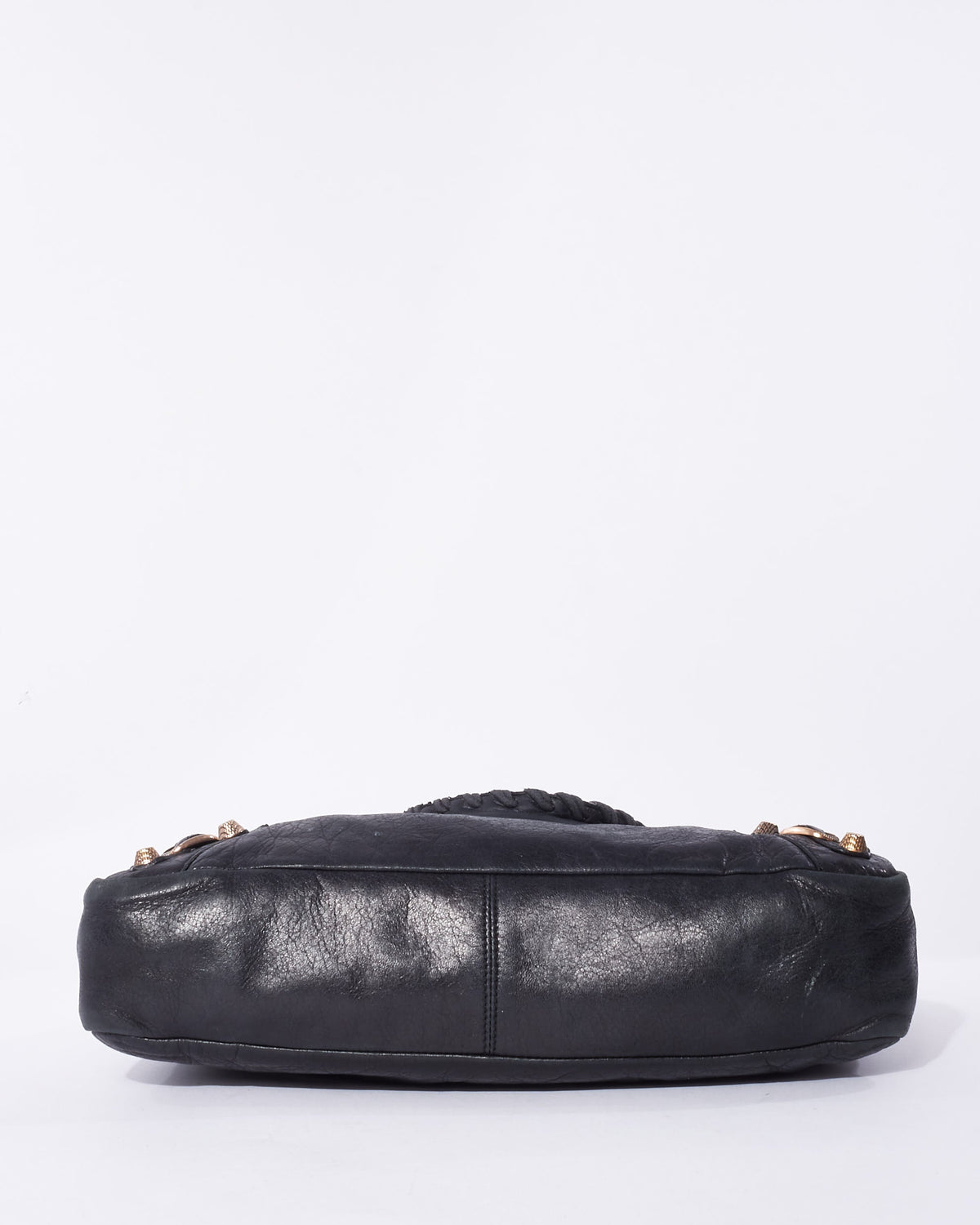 Balenciaga Black Leather & Rose Gold Giant Stud Small Town Bag