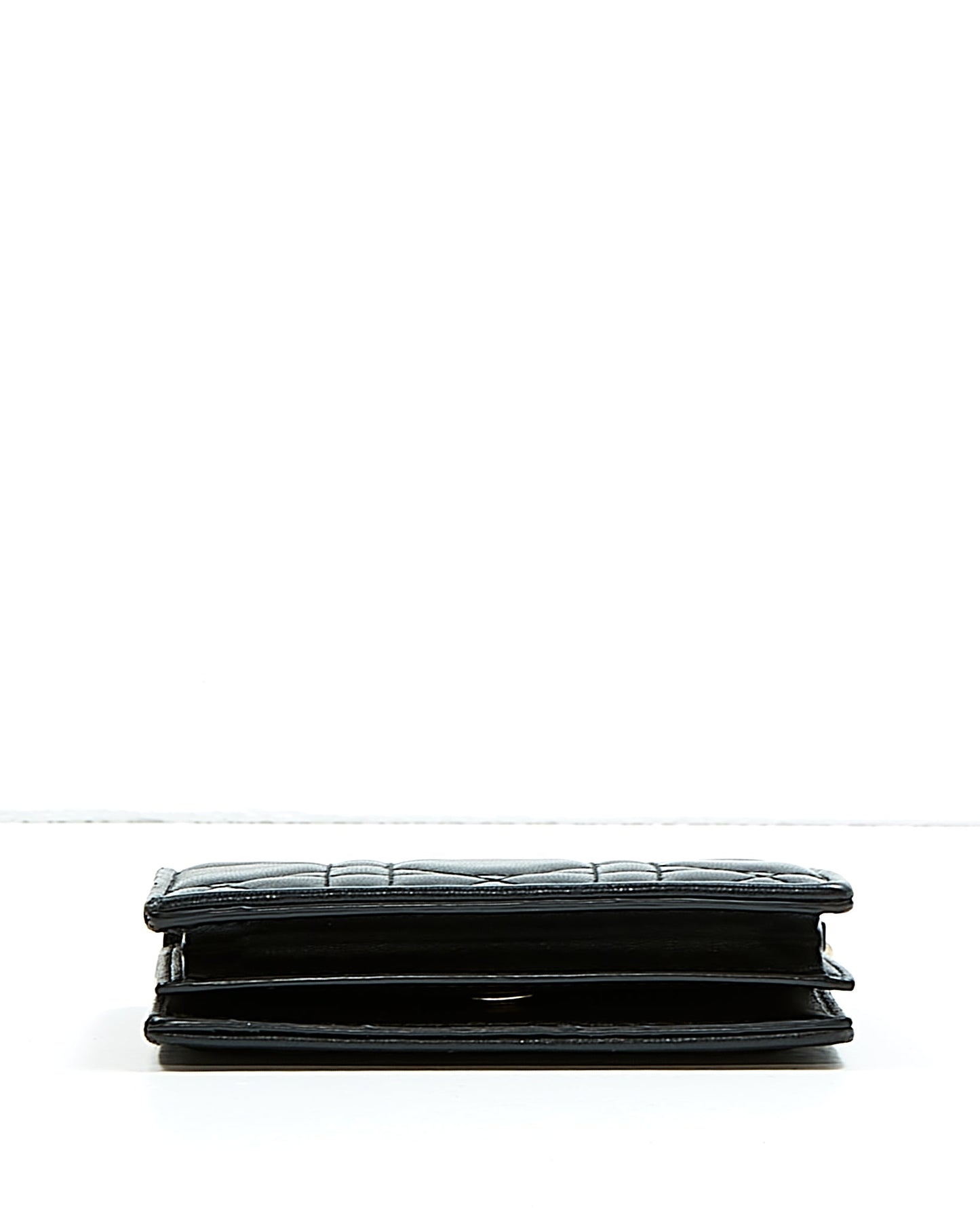Dior Black Leather Cannage Lady Dior Mini Wallet