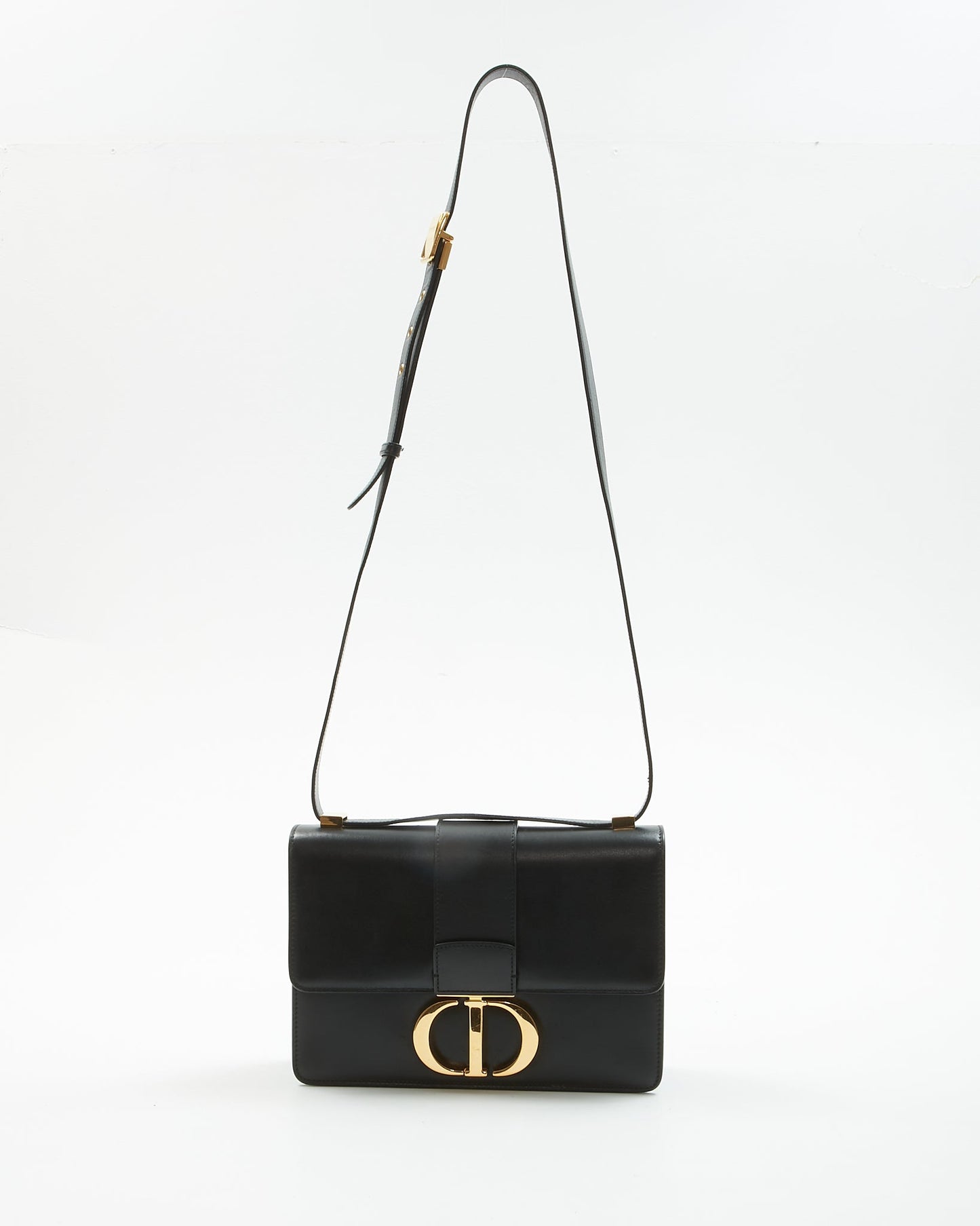 Dior Black Box Leather Montaigne 30 Shoulder Bag