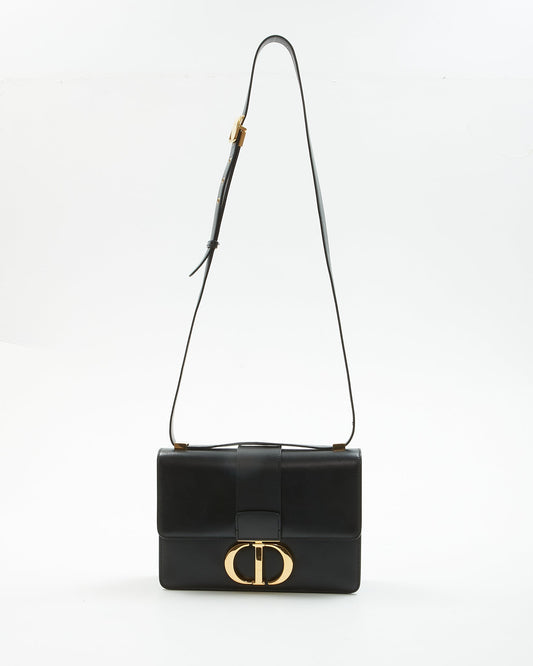Dior Black Box Leather Montaigne 30 Shoulder Bag