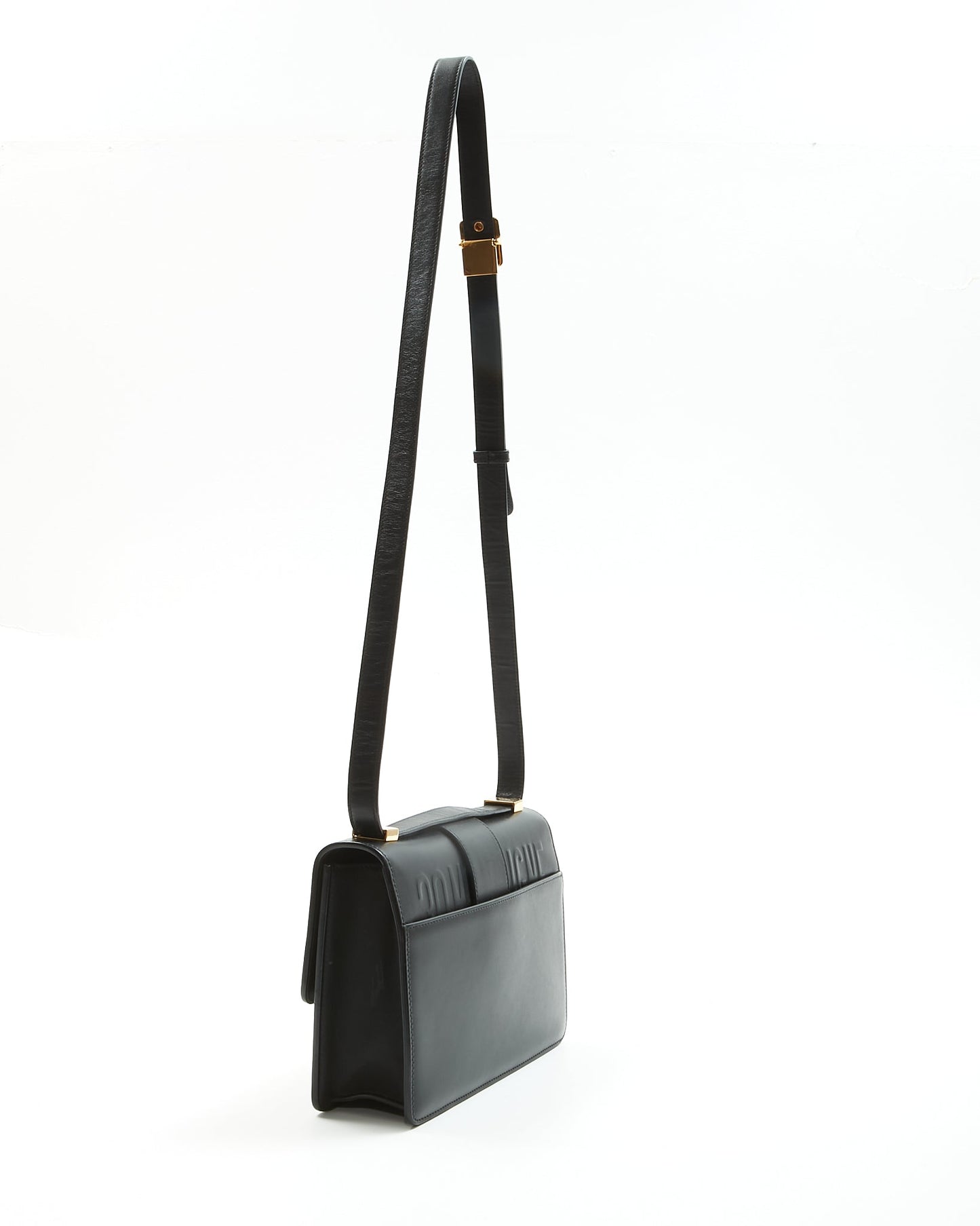 Dior Black Box Leather Montaigne 30 Shoulder Bag