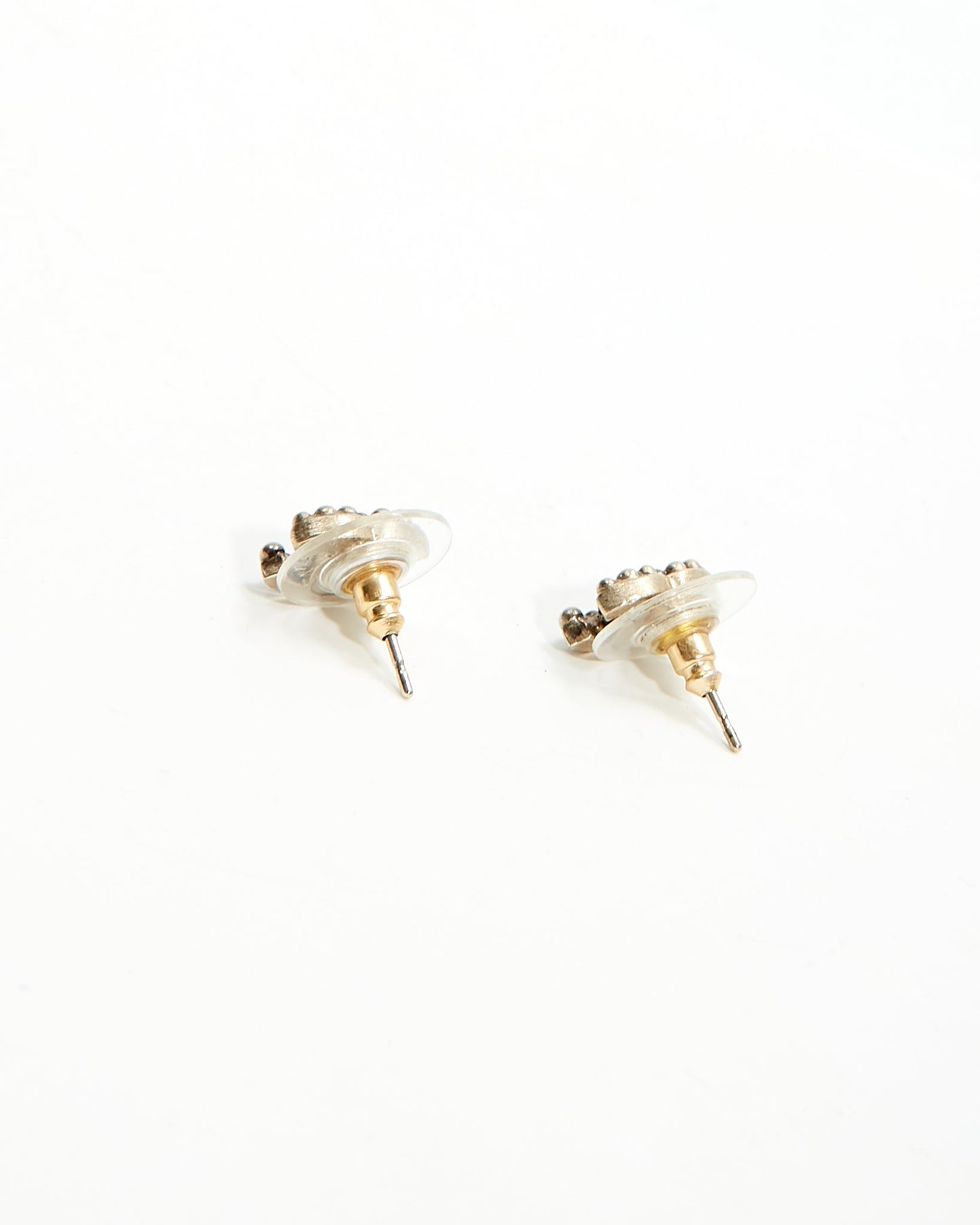 Chanel Antique Studded CC Logo Earrings