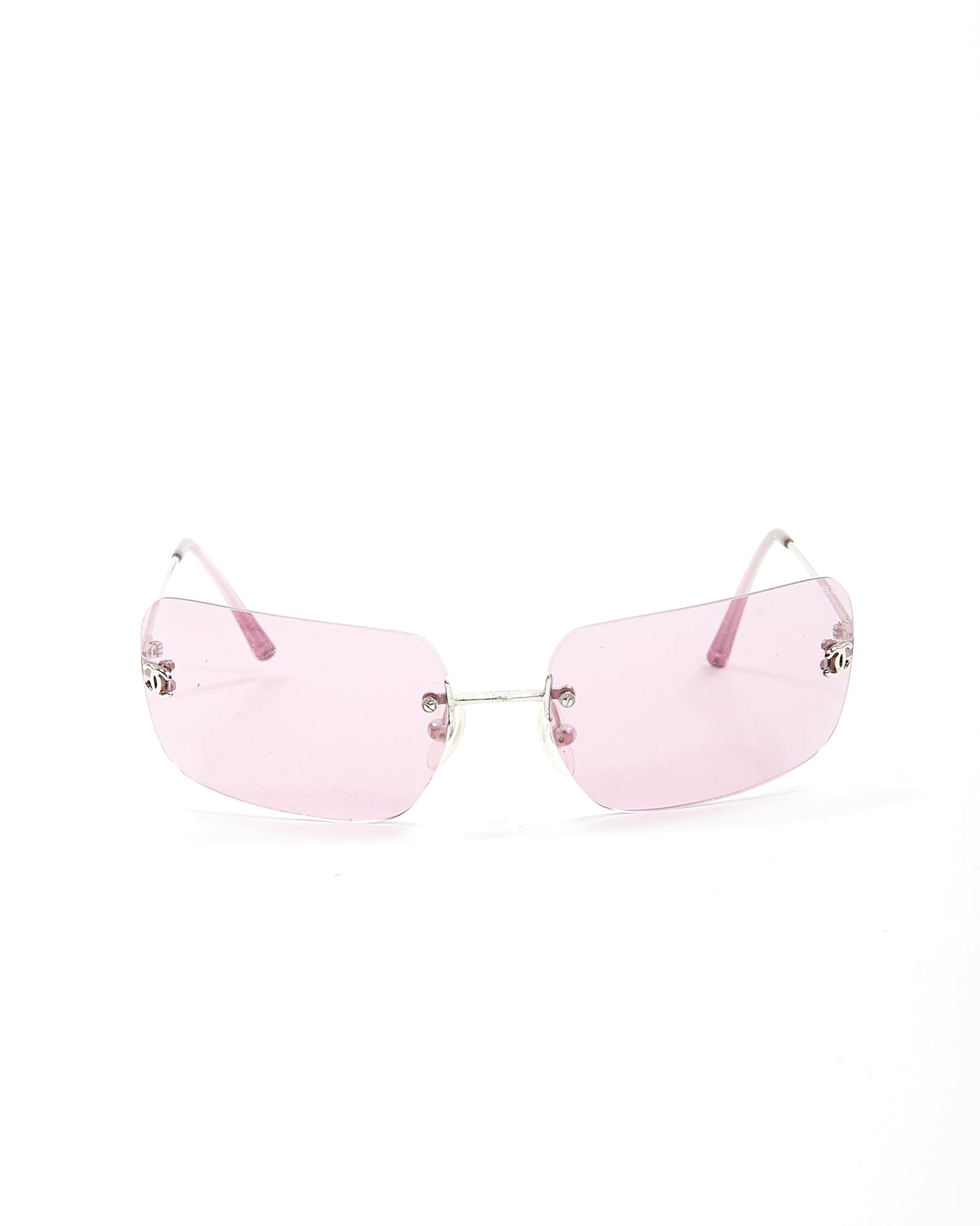 Chanel Pink Rectangular Lense CC Logo 4017 Sunglasses