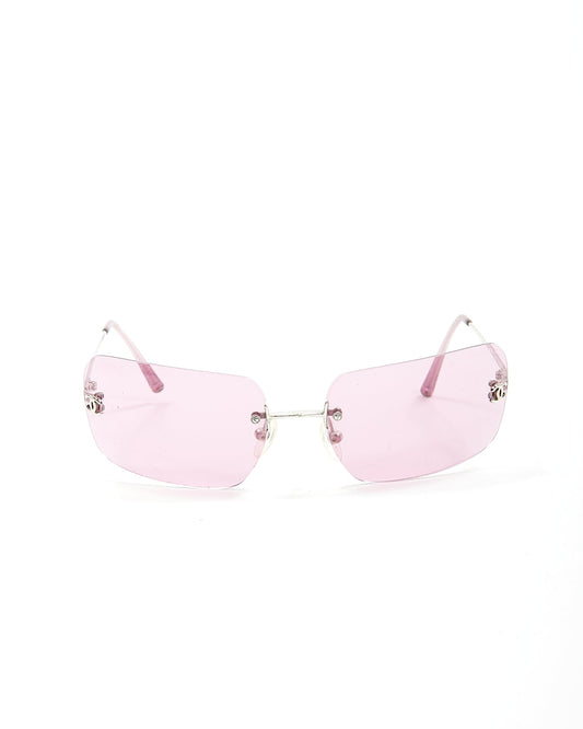 Chanel Pink Rectangular Lense CC Logo 4017 Sunglasses