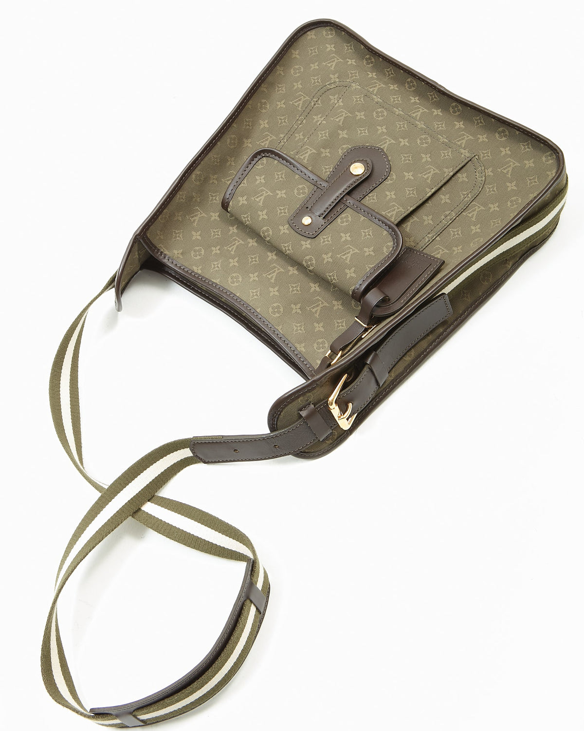 Louis Vuitton Olive Green Mini Lin Monogram Canvas Mary Kate Besace Messenger Bag