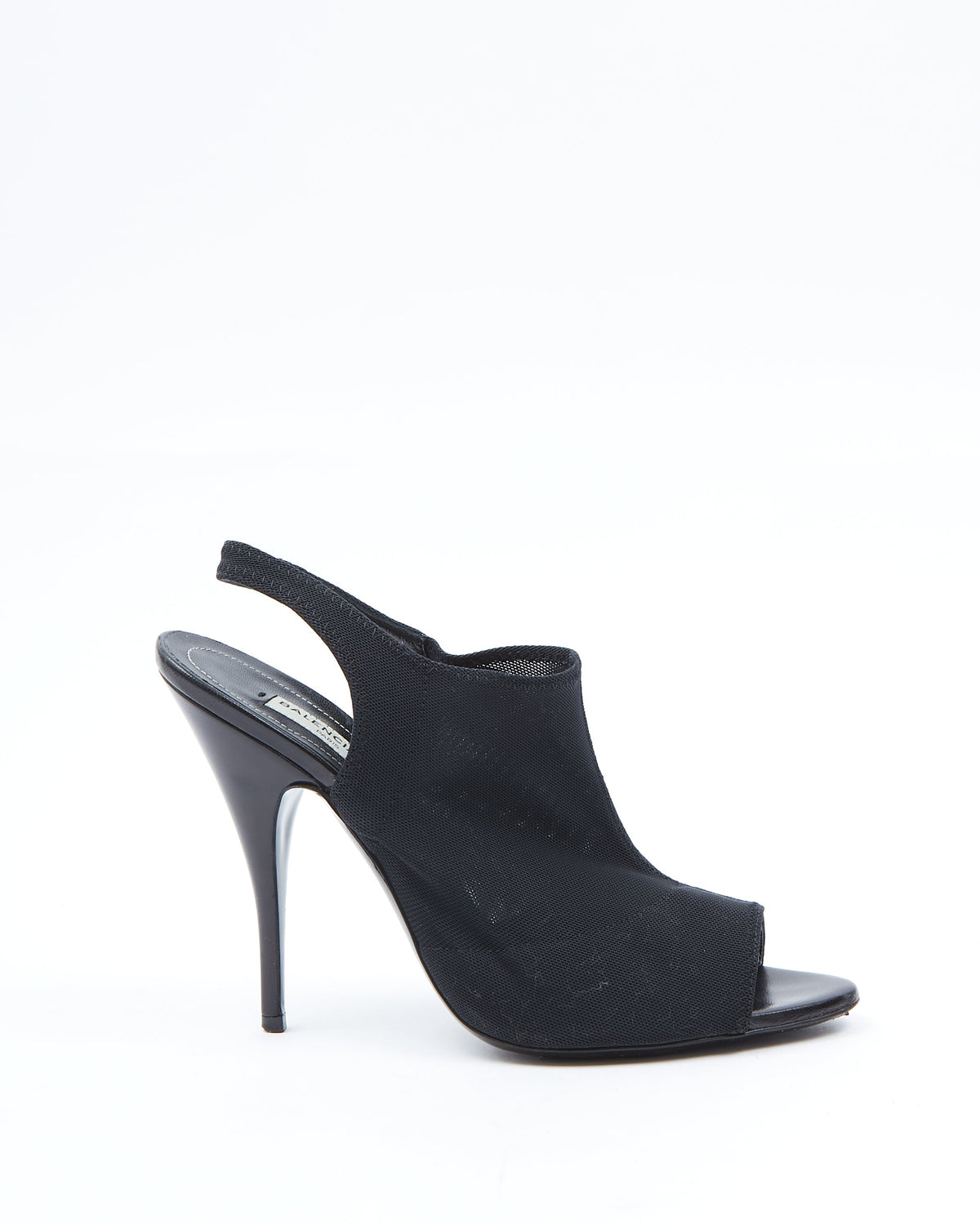 Balenciaga Black Sock Open Toe Mule Heels - 39