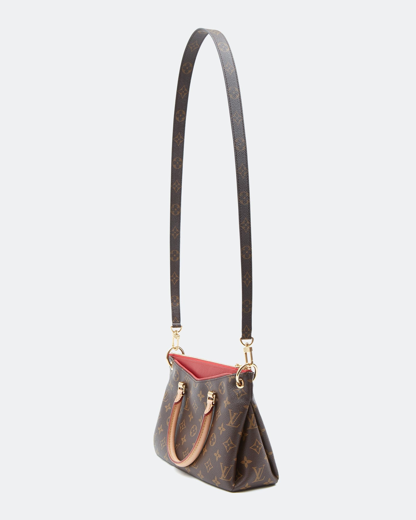 Louis Vuitton Monogram Canvas & Red Leather Pallas BB Bag