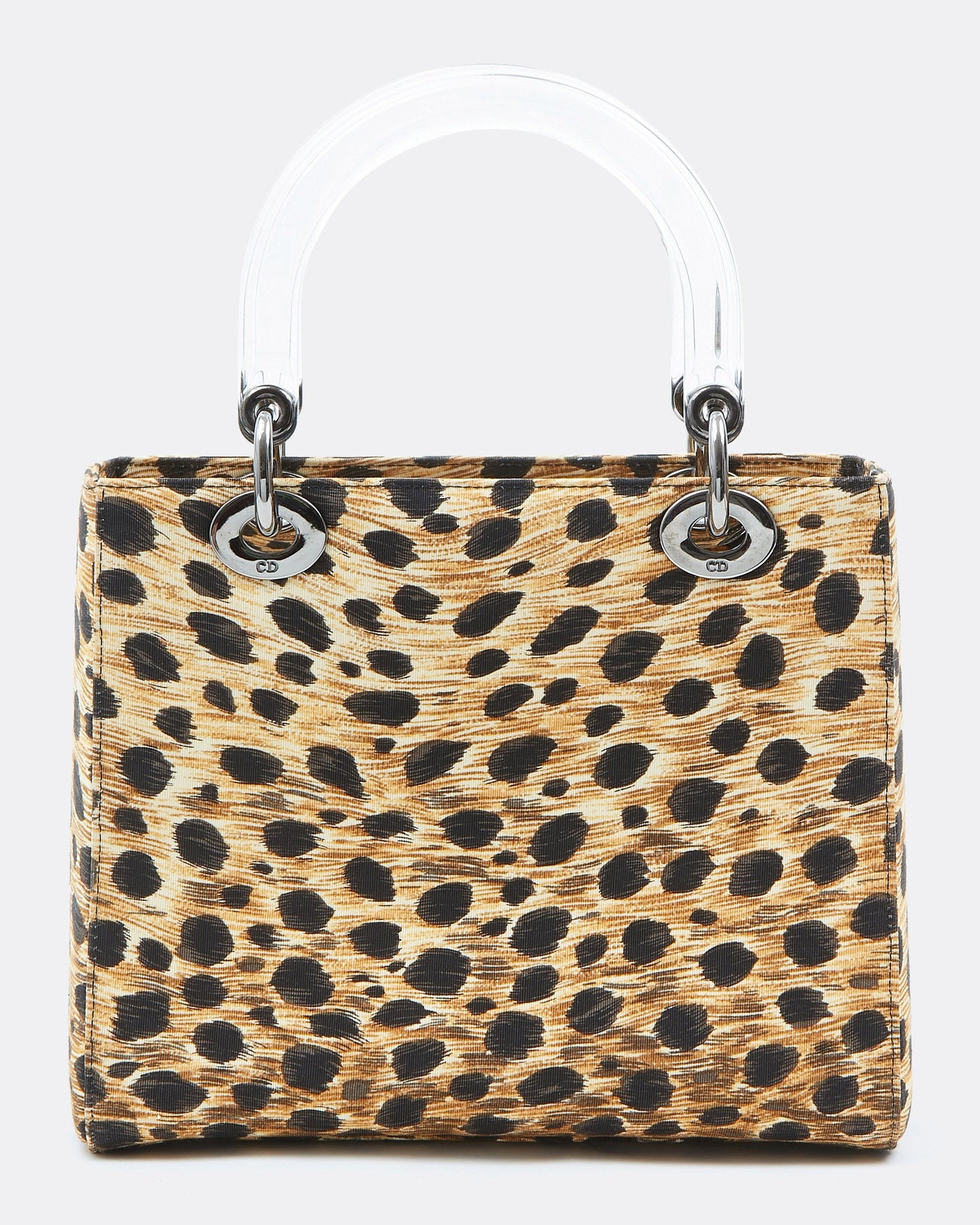 Dior Cheetah Print Canvas Medium Lady Dior Top Handle Bag