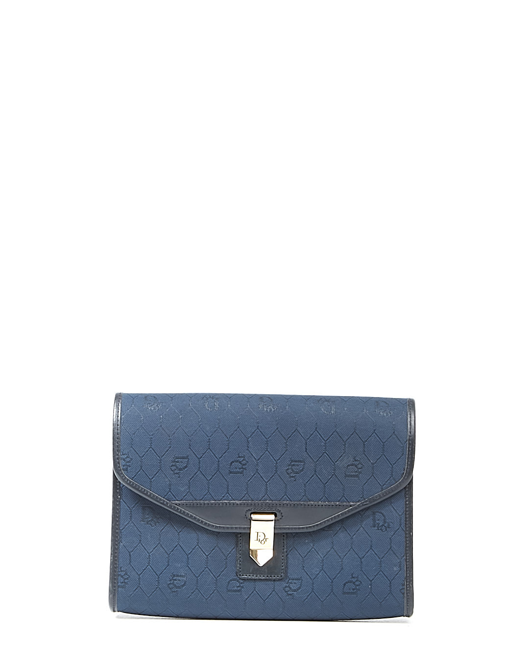 Dior Navy Vintage Canvas Honeycomb Crossbody Bag