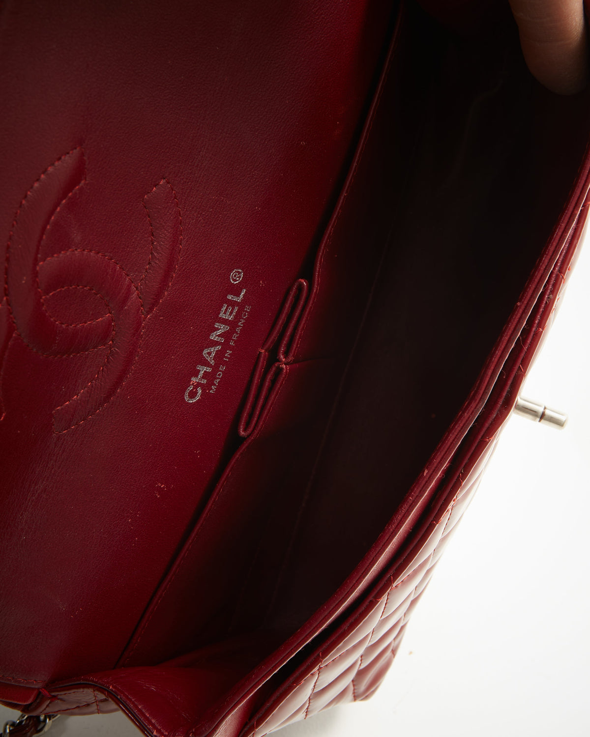 Chanel Red Patent Leather Classic Small Double Flap Bag