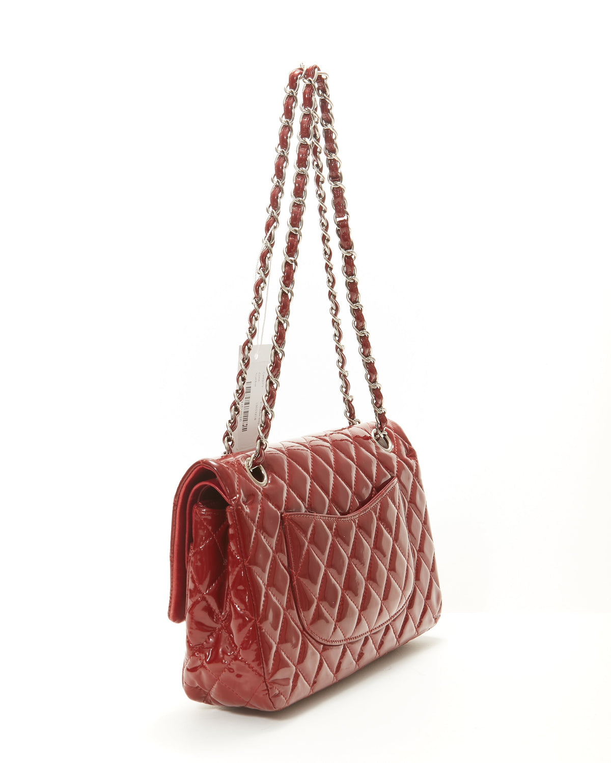 Chanel Red Patent Leather Classic Small Double Flap Bag
