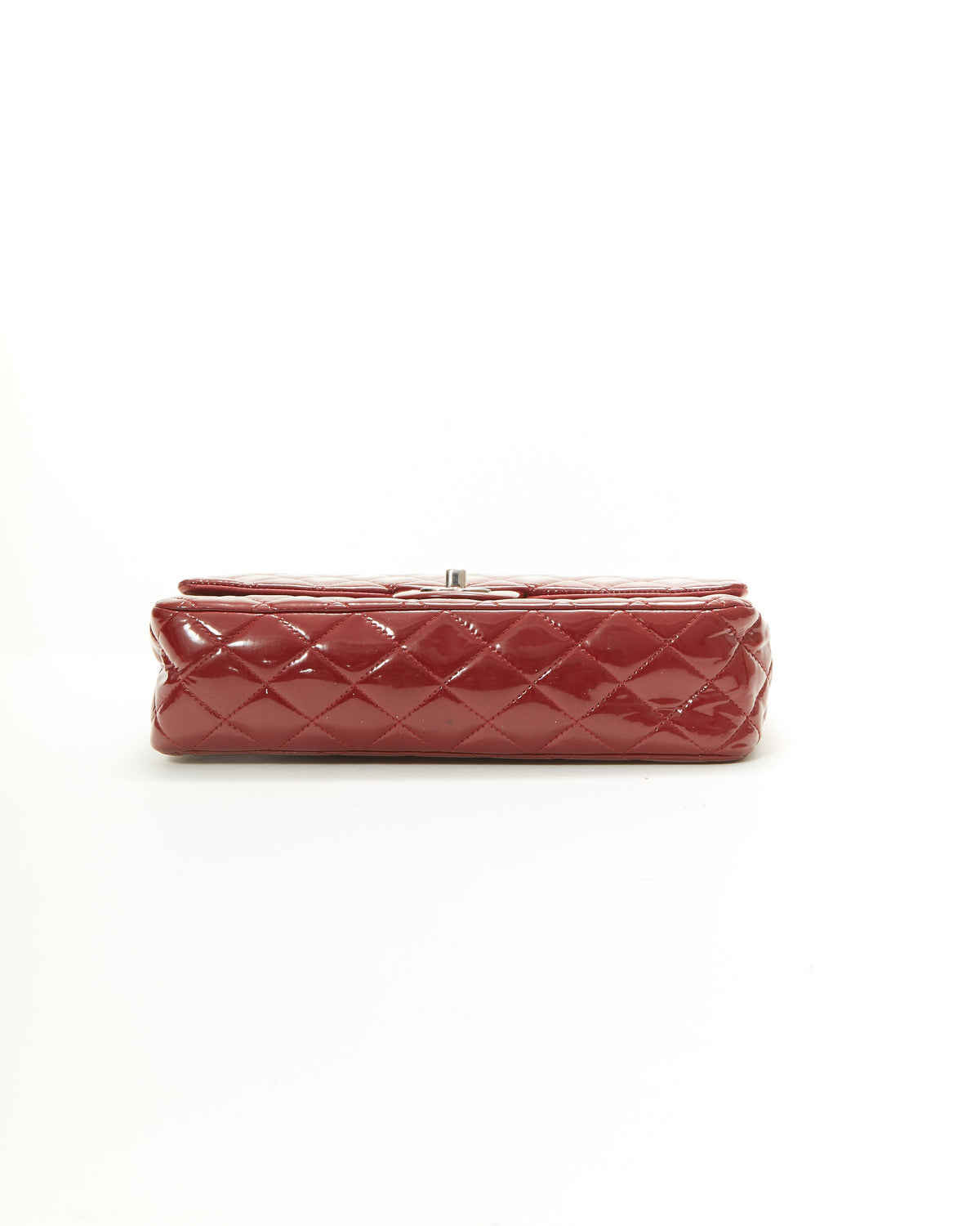 Chanel Red Patent Leather Classic Small Double Flap Bag