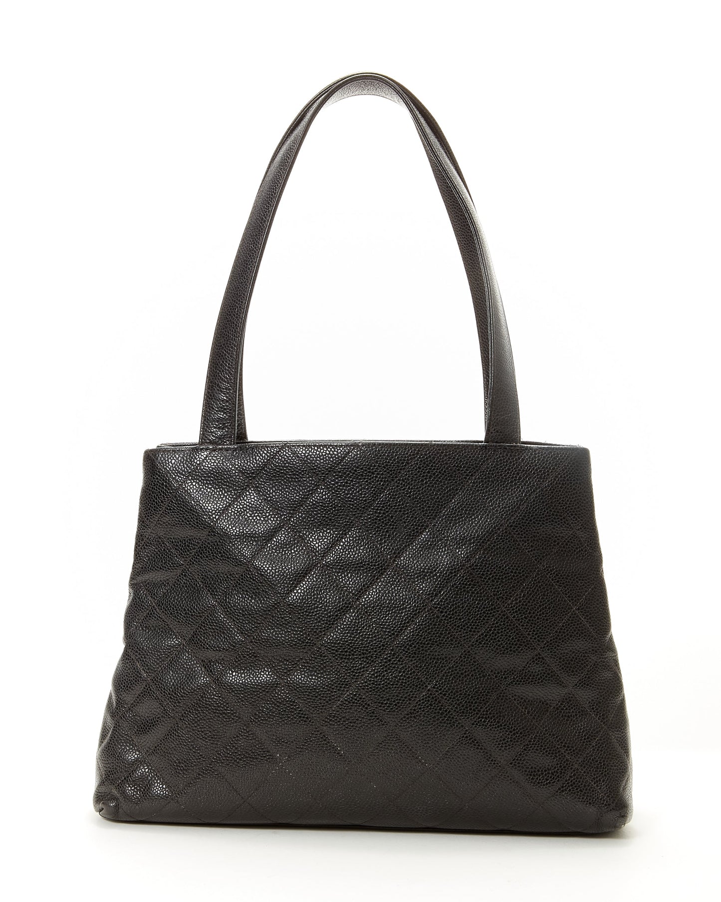 Chanel Black Vintage Caviar Quilted Tote Bag