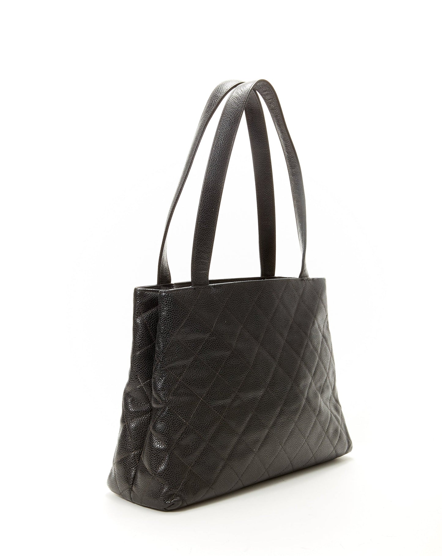 Chanel Black Vintage Caviar Quilted Tote Bag
