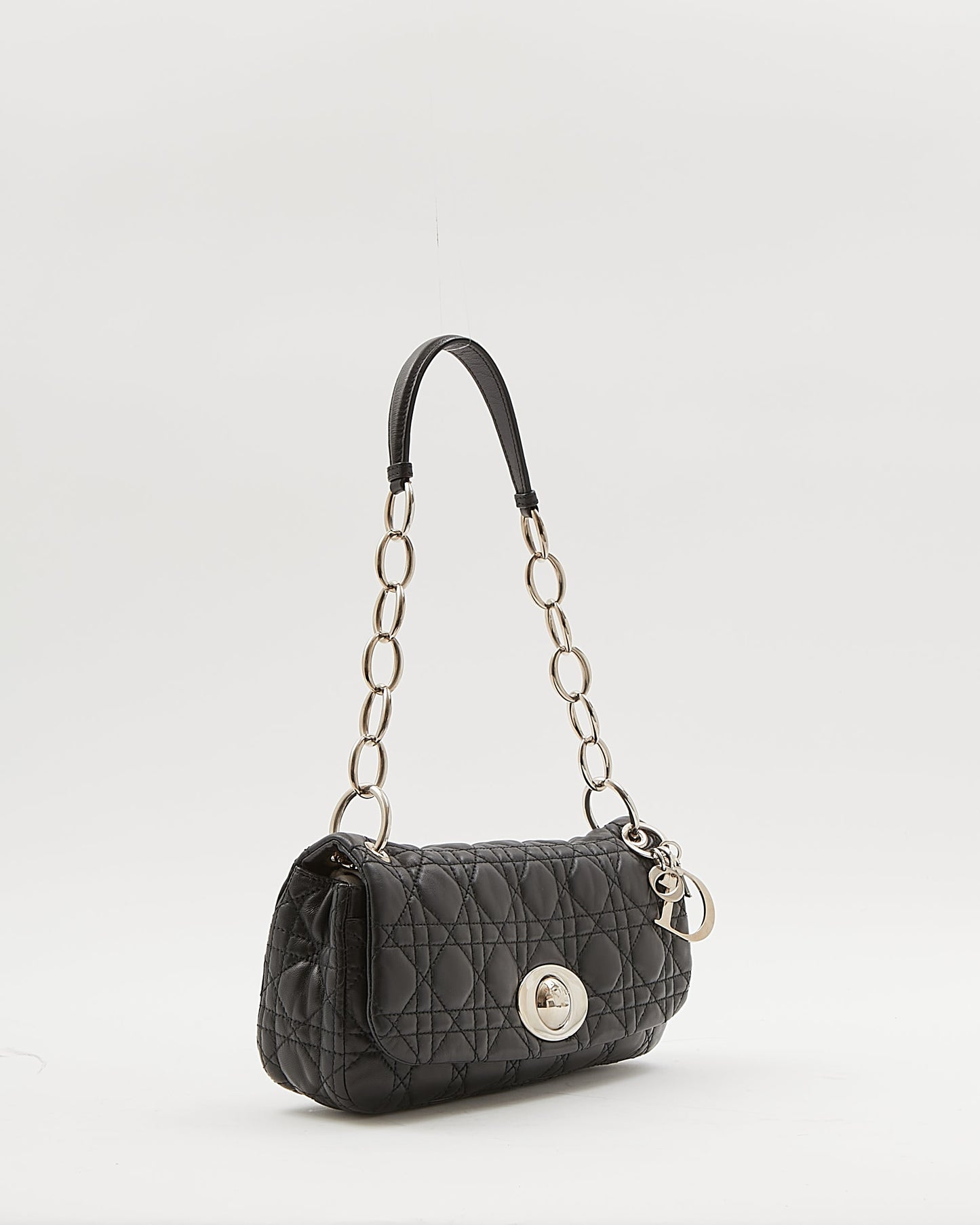 Dior Black Cannage Small Rendezvous Flap Chain Shoulder Bag