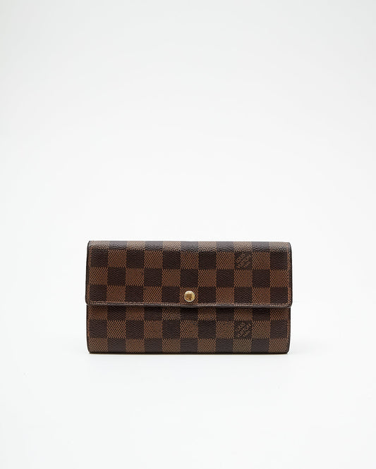 Louis Vuitton Damier Ebene Canvas Elise Wallet