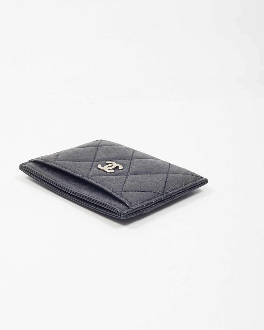 Chanel Black Caviar Quilted CC Logo Card Holder