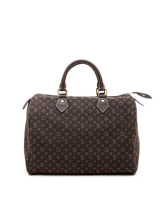 Louis Vuitton Brown Canvas Monogram Mini Lin Speedy 30 Bag