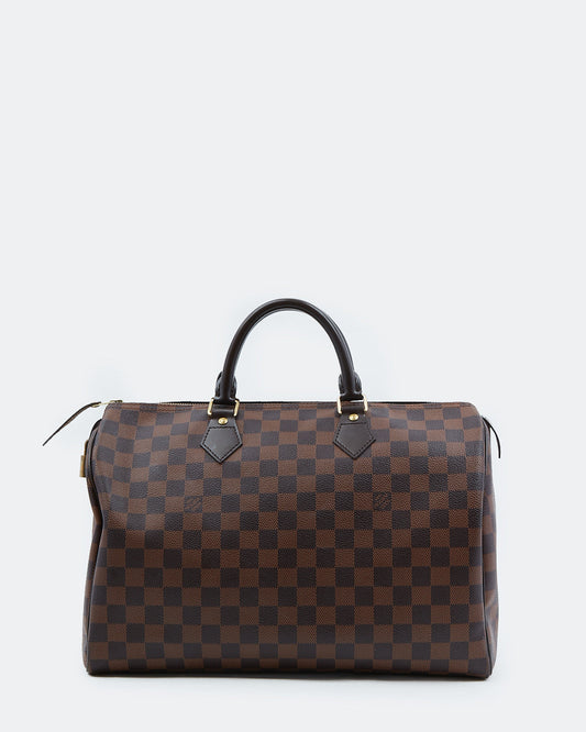 Louis Vuitton Damier Ebene Canvas Speedy 35 Bag