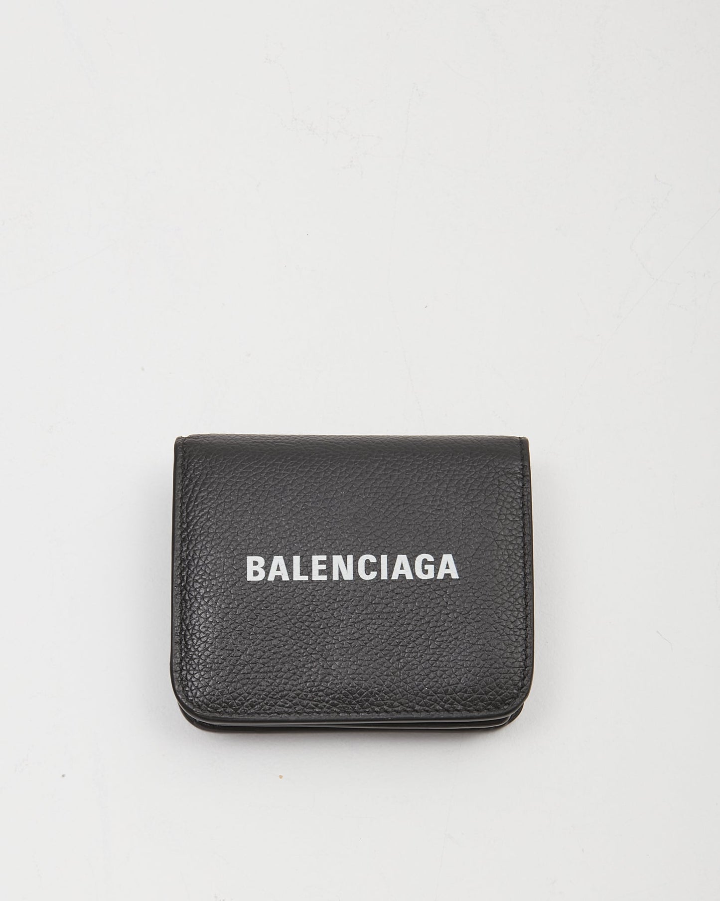 Balenciaga Black Leather Mini Cash Wallet On Chain