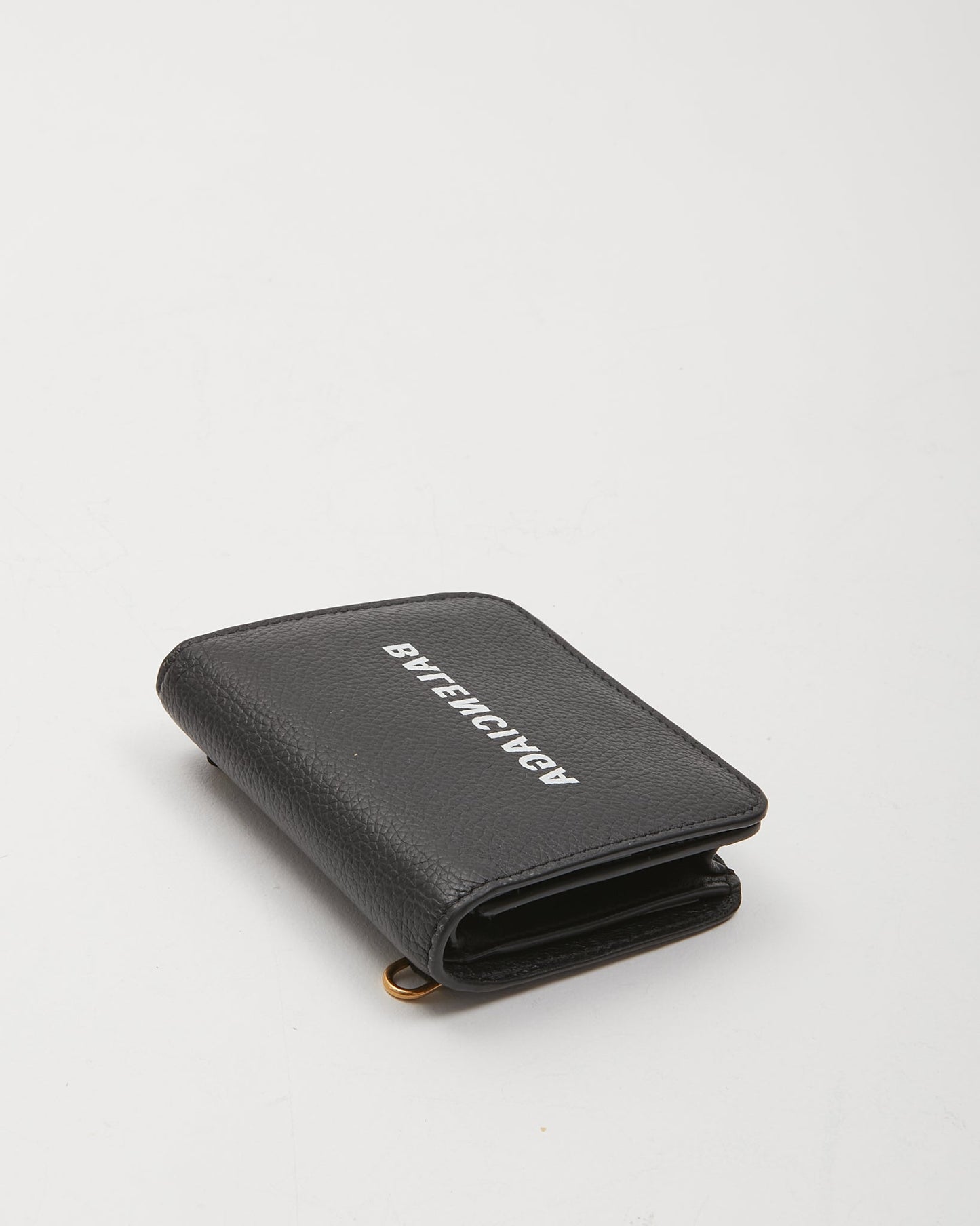 Balenciaga Black Leather Mini Cash Wallet On Chain