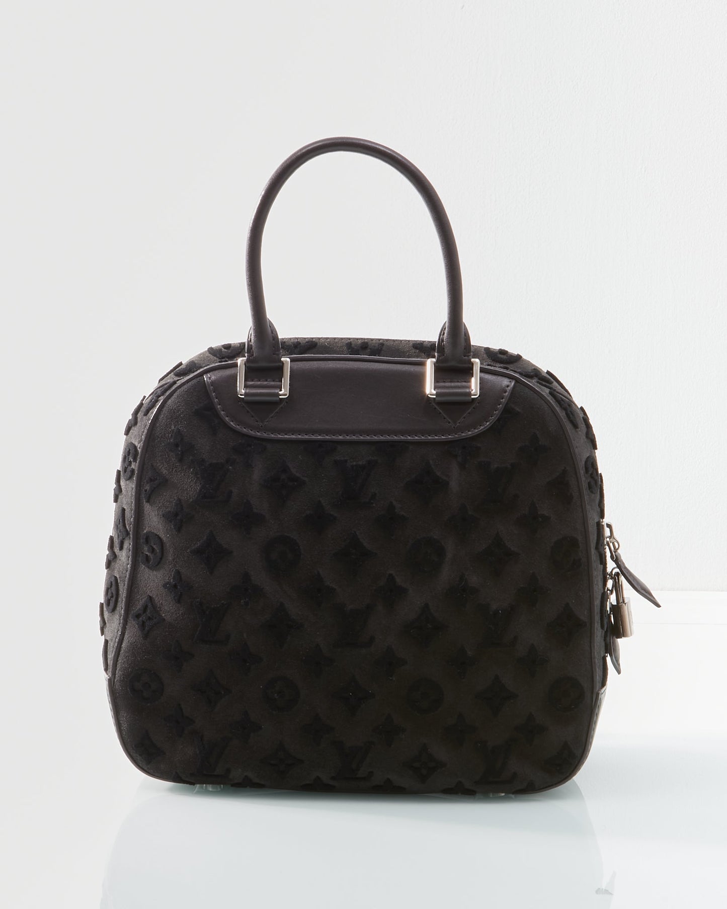 Louis Vuitton Grey Velvet Monogram Tuffetage 2013 Deauville Cube Bag