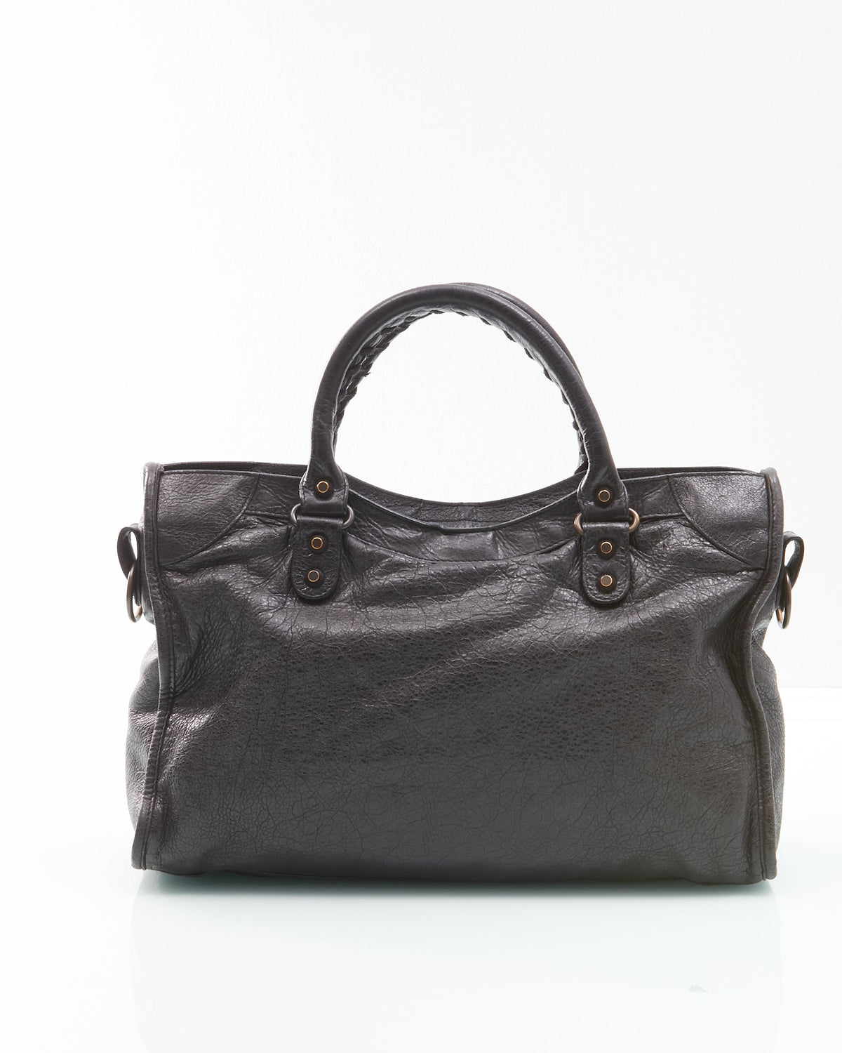 Balenciaga Black Leather Classic Motocross Medium City Bag