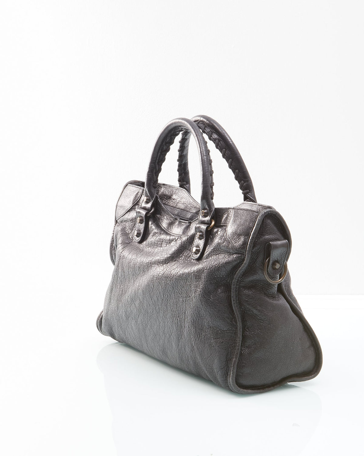 Balenciaga Black Leather Classic Motocross Medium City Bag