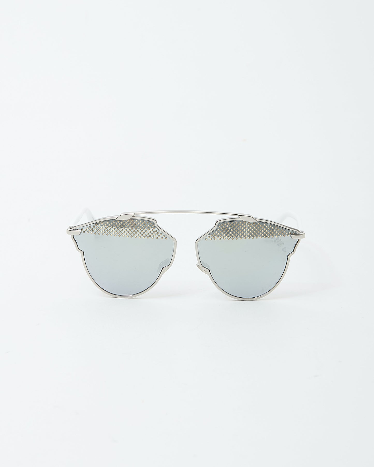 Dior Silver Studded SoRealS 85LDC Aviator Sunglasses