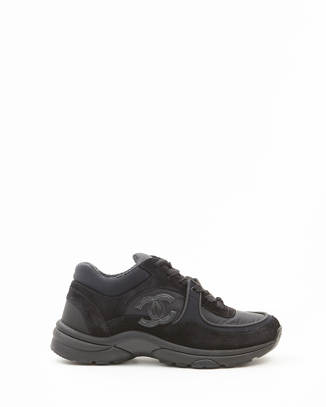 Chanel Black CC Interlocking Logo Sneakers - 35