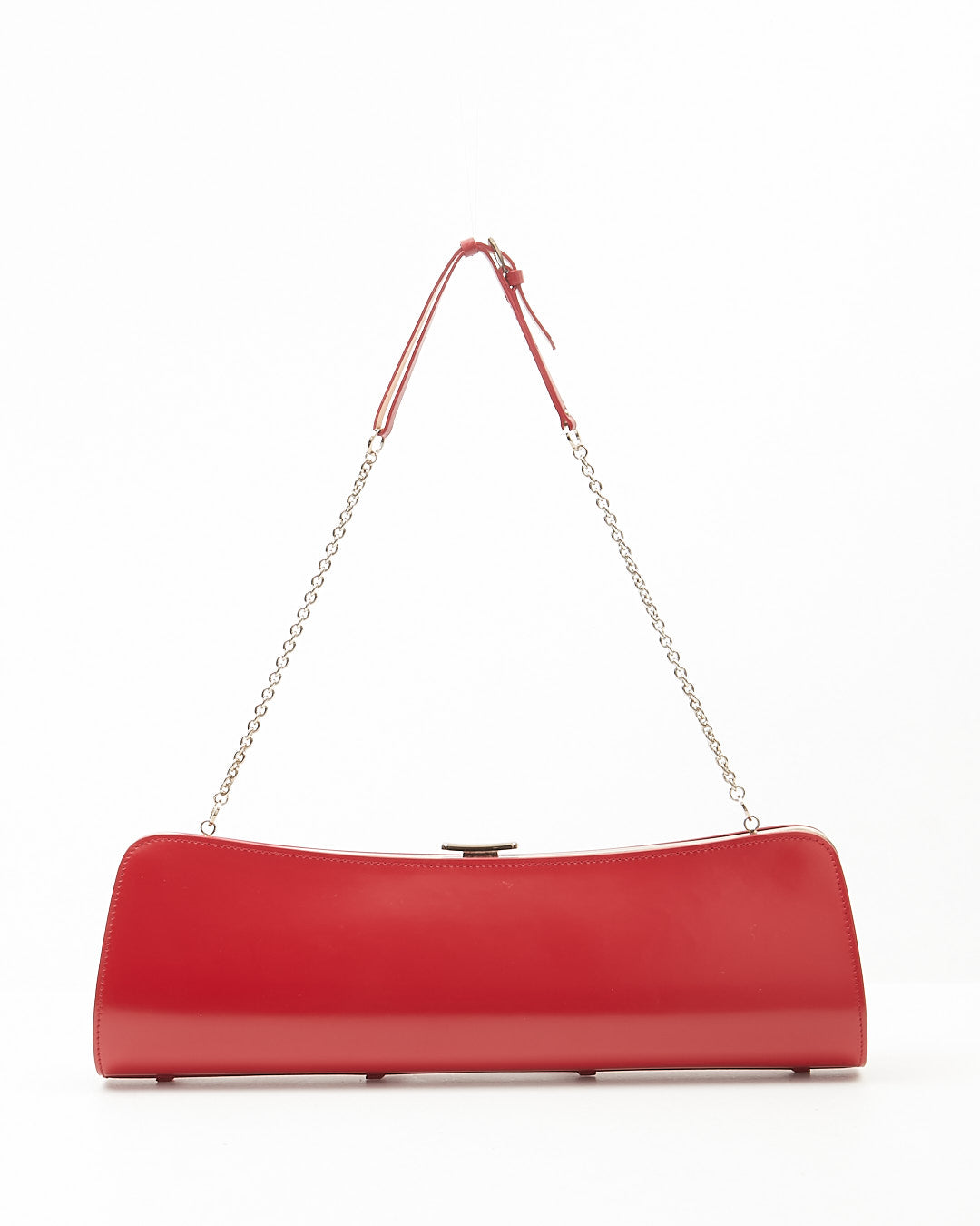 Dior Red Leather Bondage 2003 Long Clutch Chain Bag