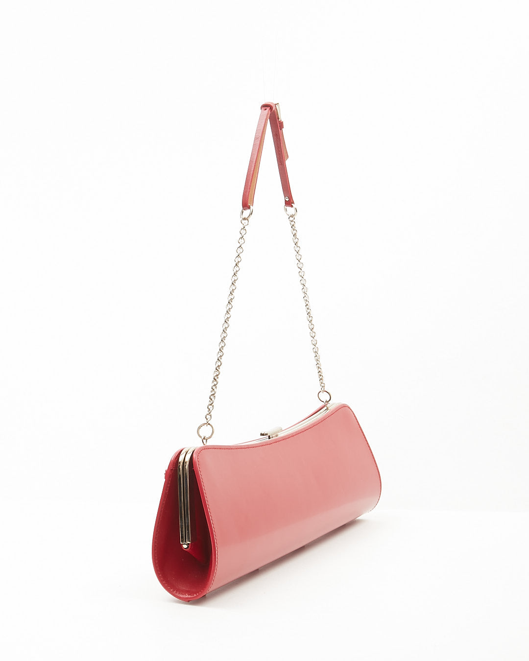 Dior Red Leather Bondage 2003 Long Clutch Chain Bag