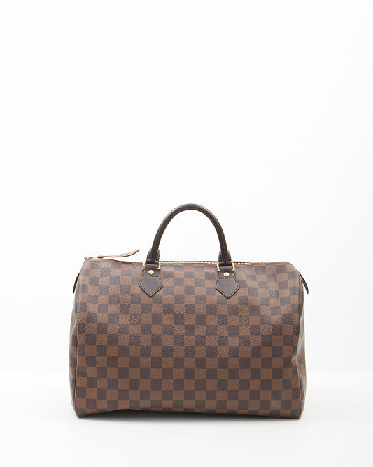 Louis Vuitton Damier Ebene Canvas Speedy 35 Bag