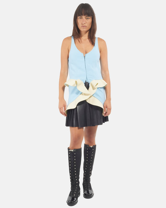 Balenciaga Light Blue & Cream Mini Dress - 36