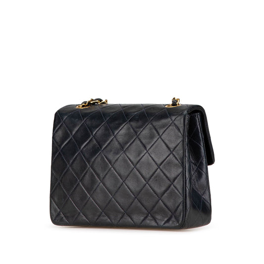 Black Chanel Mini Classic Lambskin Single Flap Crossbody Bag