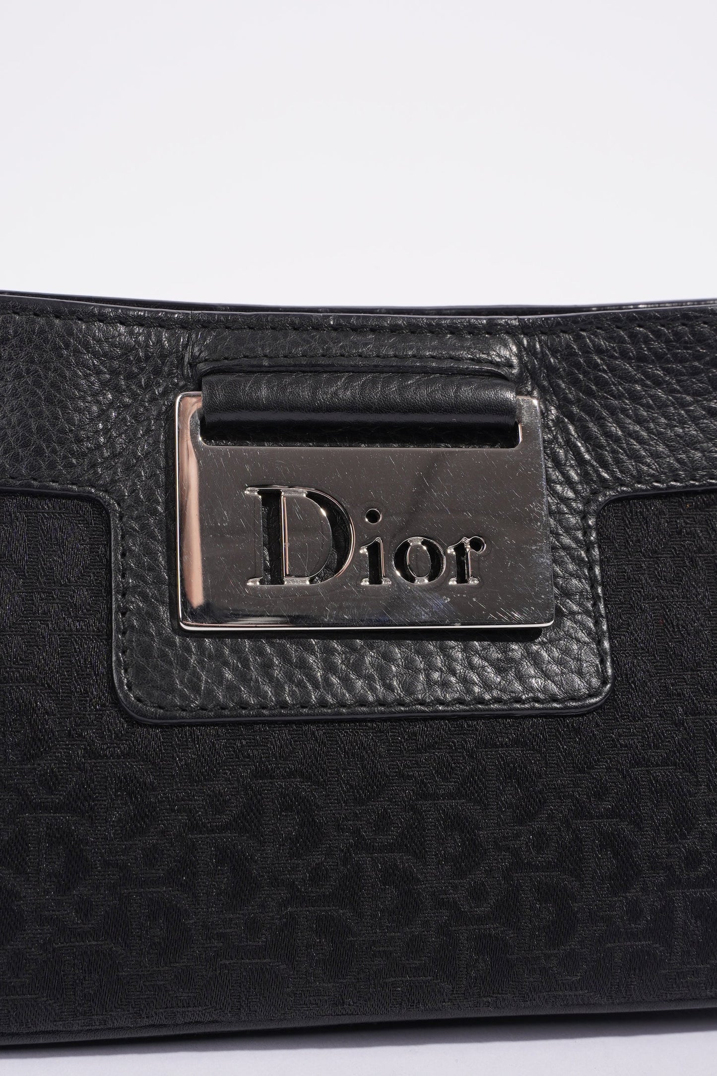 Christian Dior Shoulder Bag Black Jacquard Canvas