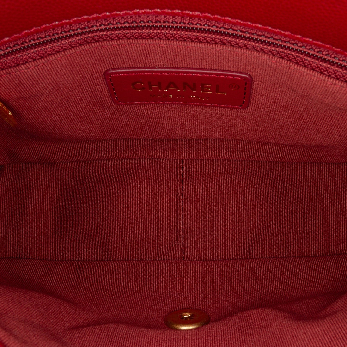 Red Chanel Small Quilted Caviar Twist Your Buttons Flap Crossbody Bag